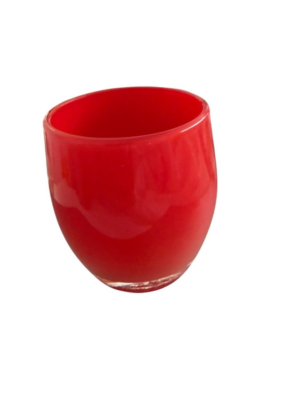 Glassybaby Pre-Triskelion Handblown Glass Votive Candle Holder Red Orange New